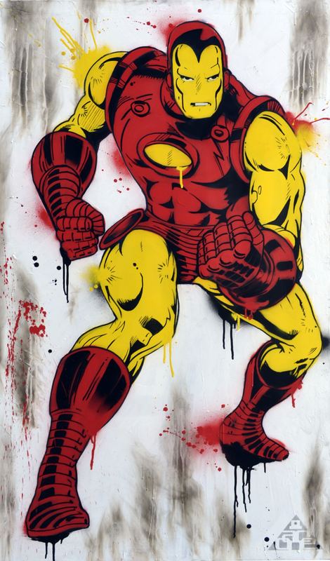 Iron Man — maľba na stene