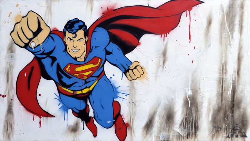 Superman — maľba na stene