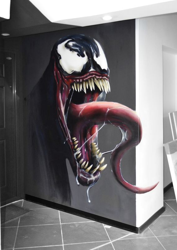 Venom — 3D murál na stene